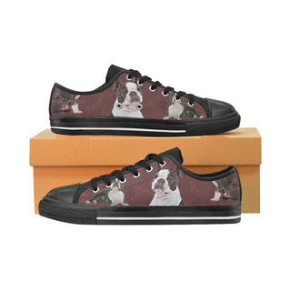 Boston Terrier Lover Black Low Top Canvas Shoes for Kid - TeeAmazing