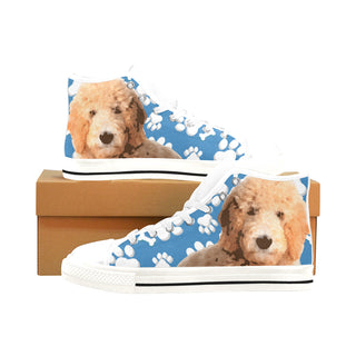 Goldendoodle White Men’s Classic High Top Canvas Shoes /Large Size - TeeAmazing