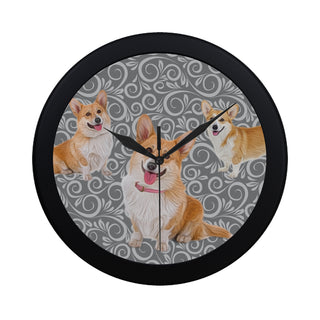 Corgi Lover Black Circular Plastic Wall clock - TeeAmazing