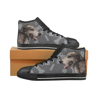 Irish Wolfhound Dog Black High Top Canvas Women's Shoes/Large Size - TeeAmazing