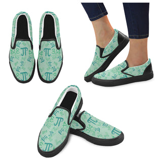Pi Pattern Black Women's Slip-on Canvas Shoes - TeeAmazing