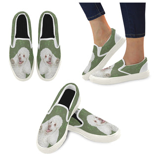 Poodle Lover White Women's Slip-on Canvas Shoes - TeeAmazing