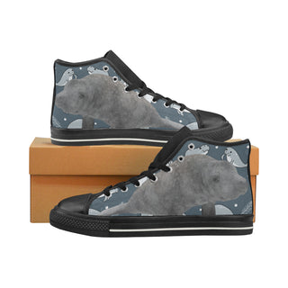 Manatee Black Women's Classic High Top Canvas Shoes - TeeAmazing