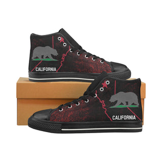 California Black High Top Canvas Shoes for Kid - TeeAmazing