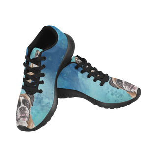 Boxer Water Colour Black Sneakers for Women - TeeAmazing