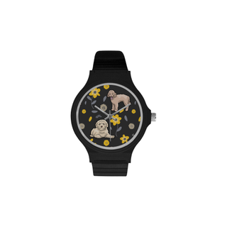 Goldendoodle Flower Unisex Round Plastic Watch(Model 302) - TeeAmazing