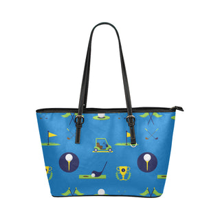 Golf Pattern Leather Tote Bag/Small - TeeAmazing