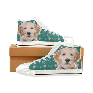 Australian Goldendoodle White High Top Canvas Shoes for Kid - TeeAmazing