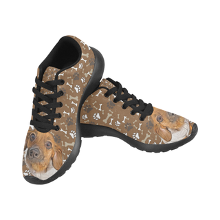 Chiweenie Pattern Black Men's Running Shoes/Large Size (Model 020) - TeeAmazing