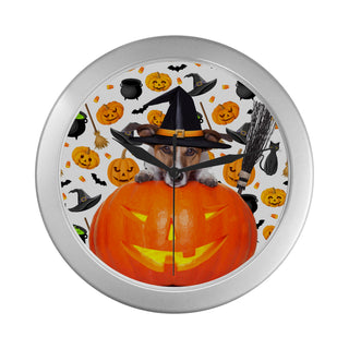 Jack Russell Halloween Silver Color Wall Clock - TeeAmazing