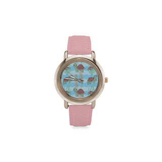 Turtle Women's Rose Gold Leather Strap Watch - TeeAmazing