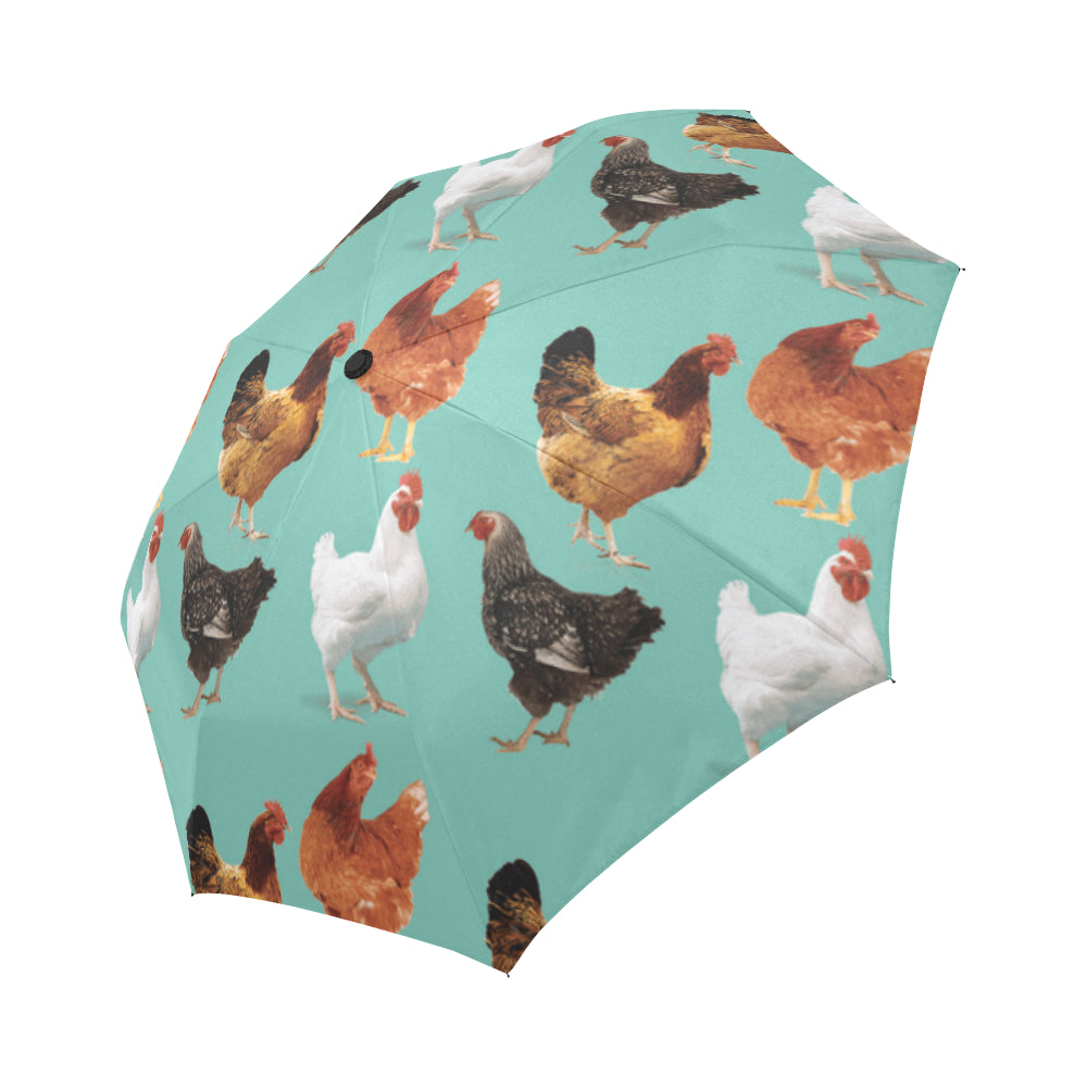 Chicken Pattern Auto-Foldable Umbrella - TeeAmazing