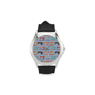 Sewing Machine Pattern Women's Classic Leather Strap Watch - TeeAmazing