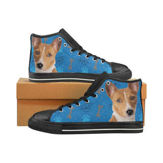 Basenji Dog Black High Top Canvas Shoes for Kid - TeeAmazing