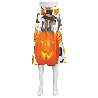 Jack Russell Halloween Mnemosyne Women's Crepe Skirt (Model D16) - TeeAmazing
