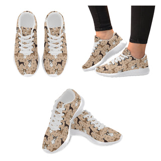 Manchester Terrier White Sneakers for Women - TeeAmazing