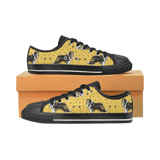 Collie Black Low Top Canvas Shoes for Kid - TeeAmazing