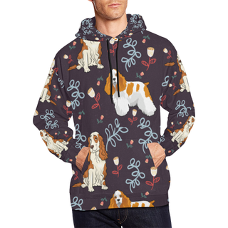 American Cocker Spaniel Flower All Over Print Hoodie for Men (USA Size) (Model H13) - TeeAmazing