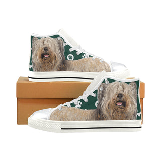 Skye Terrier White High Top Canvas Women's Shoes/Large Size - TeeAmazing