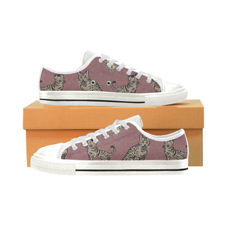 California Spangled White Low Top Canvas Shoes for Kid - TeeAmazing