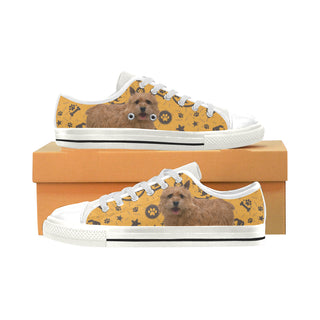 Norwich Terrier Dog White Men's Classic Canvas Shoes - TeeAmazing