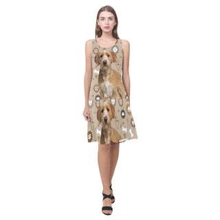 Basset Fauve Dog Sleeveless Splicing Shift Dress - TeeAmazing