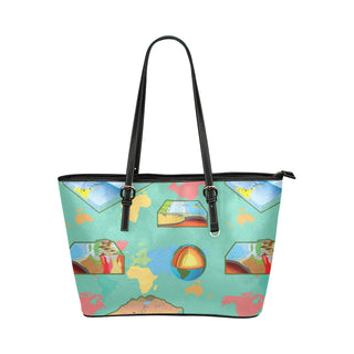 Geology Leather Tote Bag/Small - TeeAmazing
