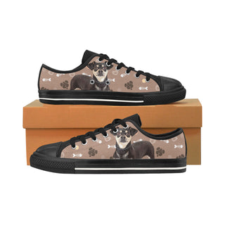 Chiweenie Dog Black Men's Classic Canvas Shoes/Large Size - TeeAmazing