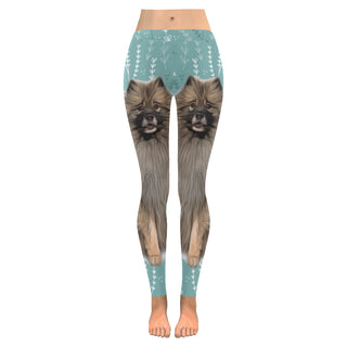 Keeshond Lover Low Rise Leggings (Invisible Stitch) (Model L05) - TeeAmazing