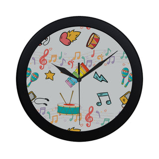 Cute Music Black Circular Plastic Wall clock - TeeAmazing