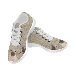 Pug Lover White Sneakers for Women - TeeAmazing
