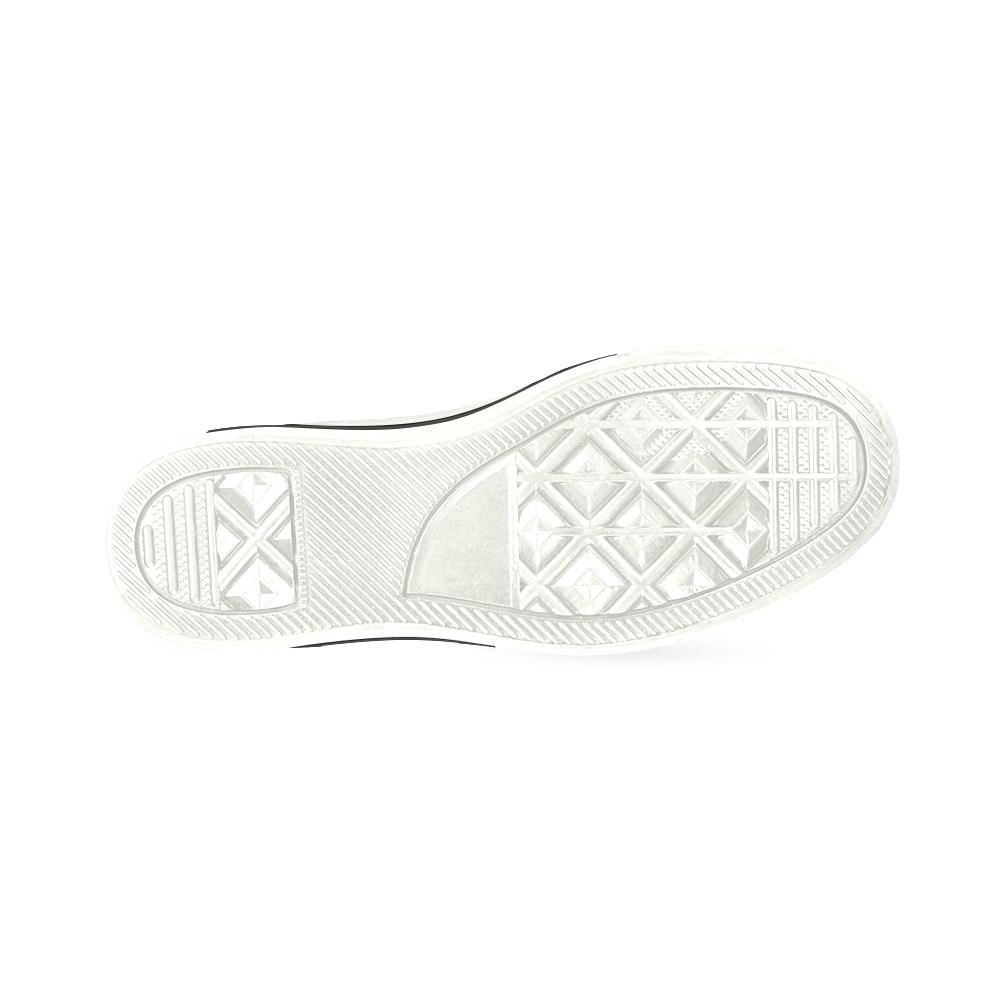 English Bulldog White Canvas Women's Shoes (Large Size) - TeeAmazing