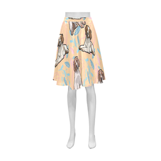 Brittany Spaniel Flower Athena Women's Short Skirt - TeeAmazing