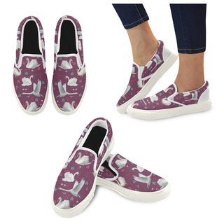 Swan White Women's Slip-on Canvas Shoes - TeeAmazing