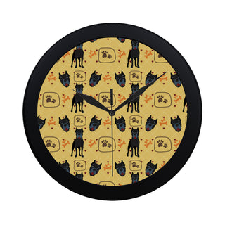 Cane Corso Pattern Black Circular Plastic Wall clock - TeeAmazing