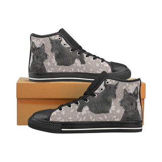 Scottish Terrier Lover Black Men’s Classic High Top Canvas Shoes /Large Size - TeeAmazing