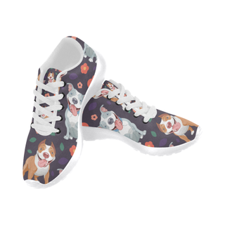 Pit bull Flower White Sneakers Size 13-15 for Men - TeeAmazing