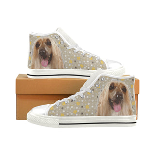 Afghan Hound White Men’s Classic High Top Canvas Shoes - TeeAmazing