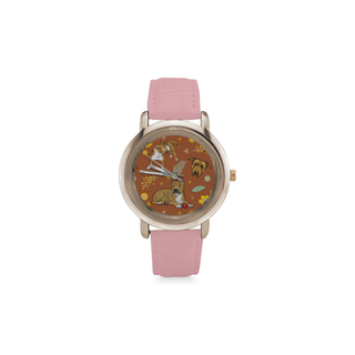 American Staffordshire Terrier Flower Women's Rose Gold Leather Strap Watch - TeeAmazing