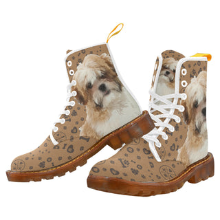 Maltese Shih Tzu Dog White Boots For Women - TeeAmazing