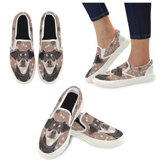 Chiweenie Dog White Women's Slip-on Canvas Shoes - TeeAmazing