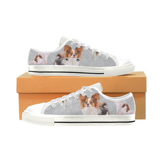 Papillon Lover White Low Top Canvas Shoes for Kid - TeeAmazing