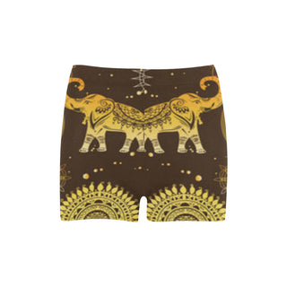 Elephant and Mandalas Briseis Skinny Shorts (Model L04) - TeeAmazing