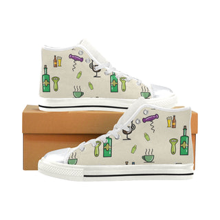 Bartender Pattern White High Top Canvas Shoes for Kid - TeeAmazing