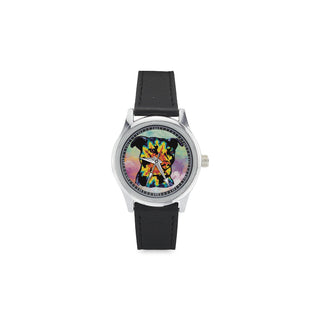 Pit Bull Pop Art No.1 Kid's Stainless Steel Leather Strap Watch - TeeAmazing