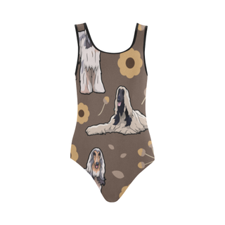 Afghan Hound Flower Vest One Piece Swimsuit (Model S04) - TeeAmazing