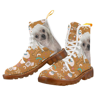 Cute Chinese Crested White Boots For Women - TeeAmazing