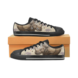 Rhino Black Women's Classic Canvas Shoes - TeeAmazing