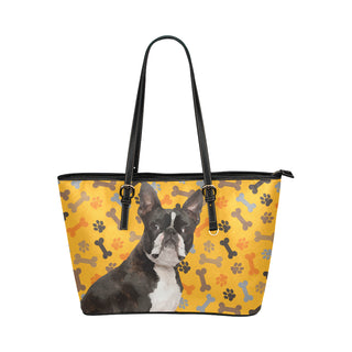 Boston Terrier Leather Tote Bag/Small - TeeAmazing