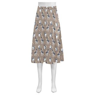 Siberian Husky Pattern Mnemosyne Women's Crepe Skirt - TeeAmazing